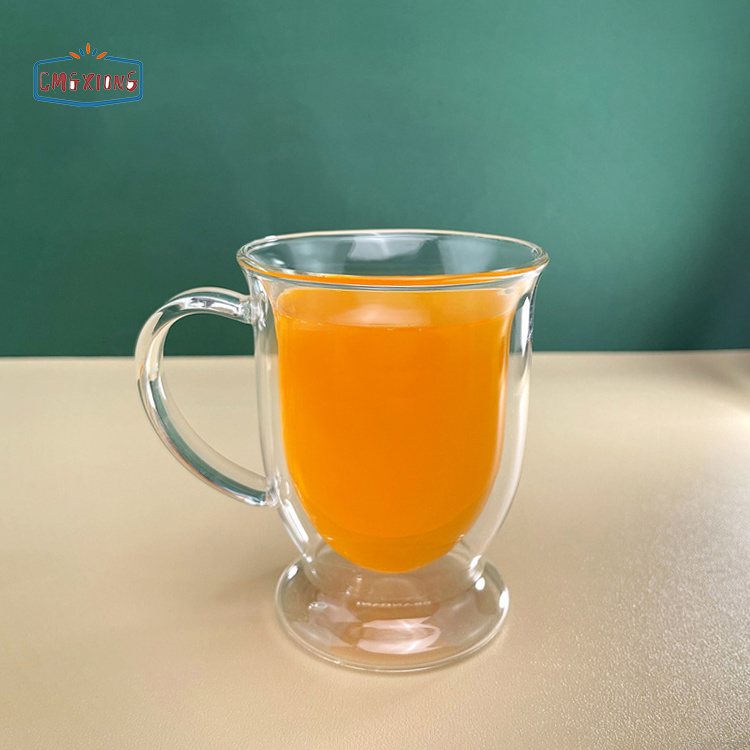 Luxury Handmade Borosilicate Double Wall Insulated Drink Glass Cup Set Hot Cold Thermal Performance Custom for Hotels