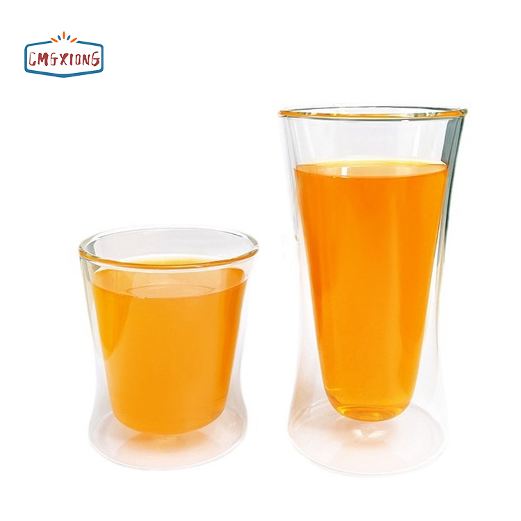 Wholesale Heat Resistant Double Wall Glass Juice Cup Borosilicate Glass Coffee Cup Tea Milk Cup
