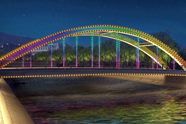 Lighting of bridges in southwest Xizang