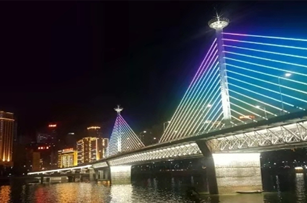 Lighting of Wanzhou Cable stayed Bridge