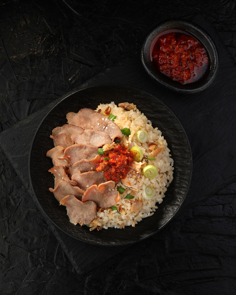 Beef tongue cereal rice