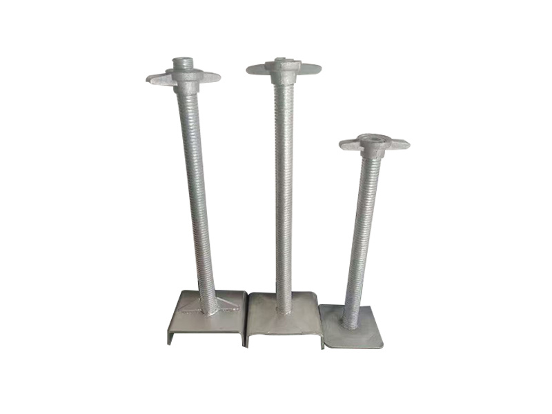 The scaffolding has adjustable lead screws