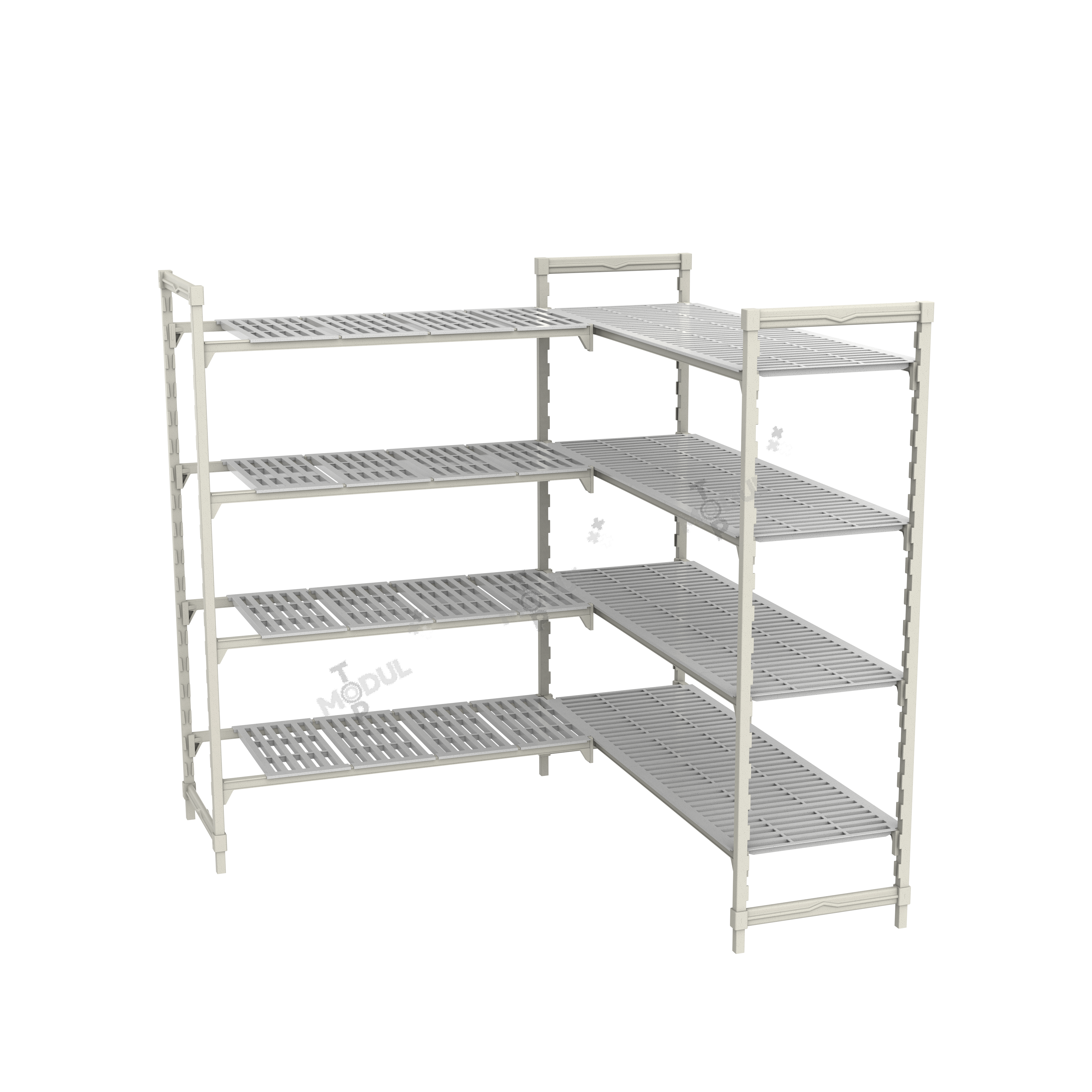 L-shaped plastic Shelving
