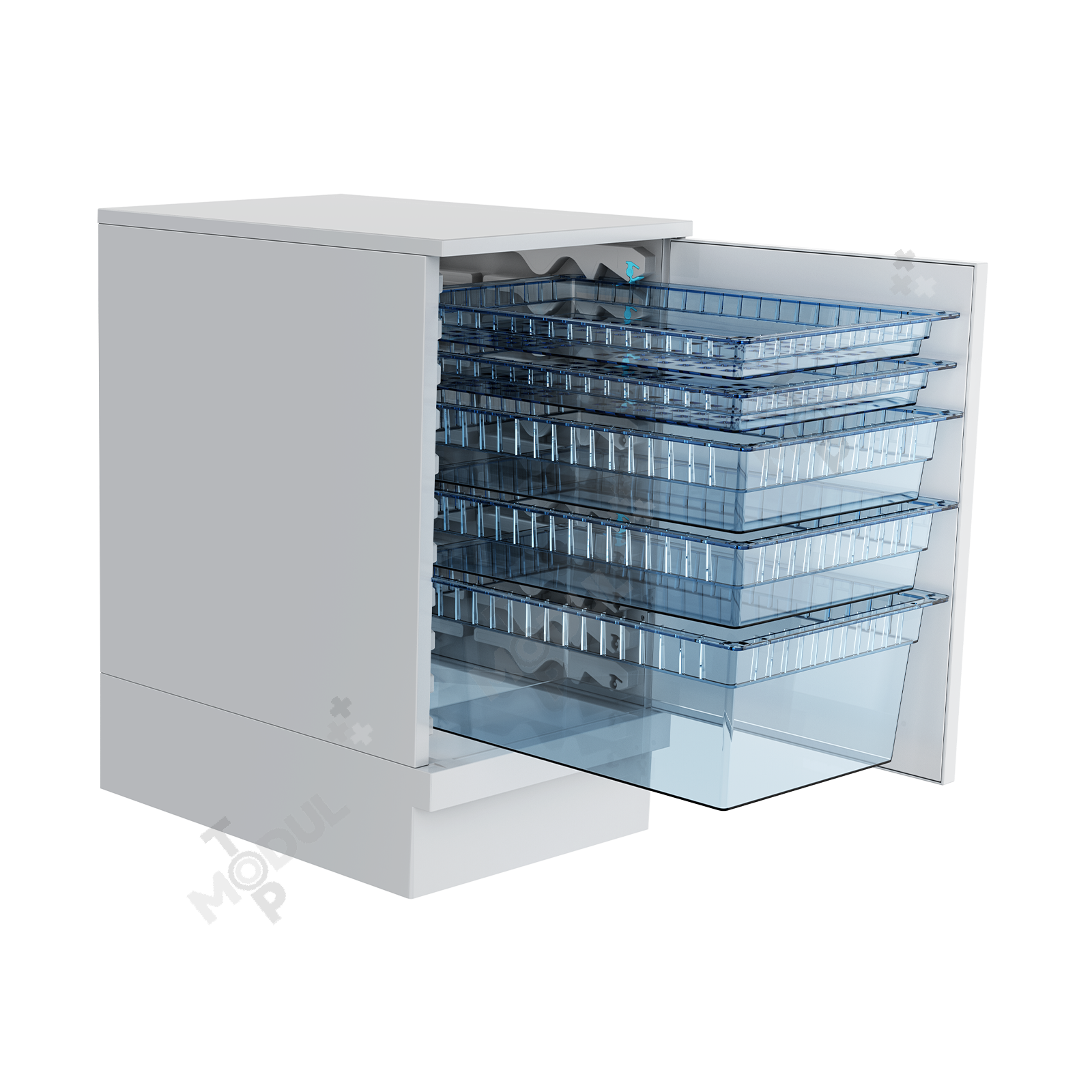 Modified material cabinet for medical treatment room