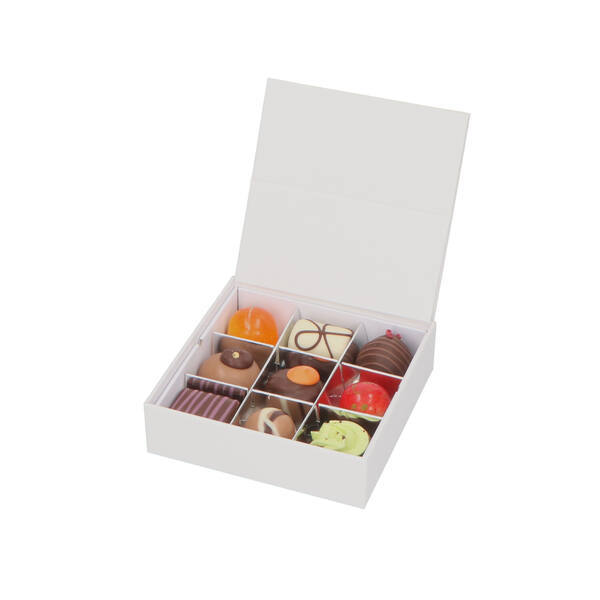 Chocolate Box for 9 pcs White