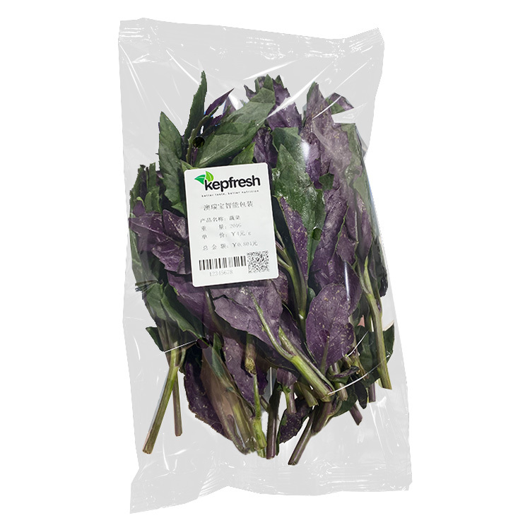 vegetable packaging in flow pack wrapper