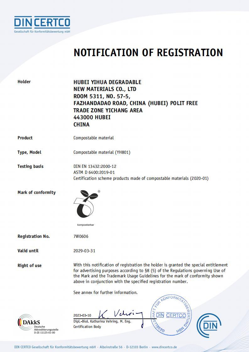 NOTIFICATION OF REGISTRATION NOTIFICATION OF REGISTRATION