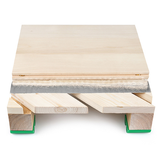 Hardwood sports flooring 45° skew laying