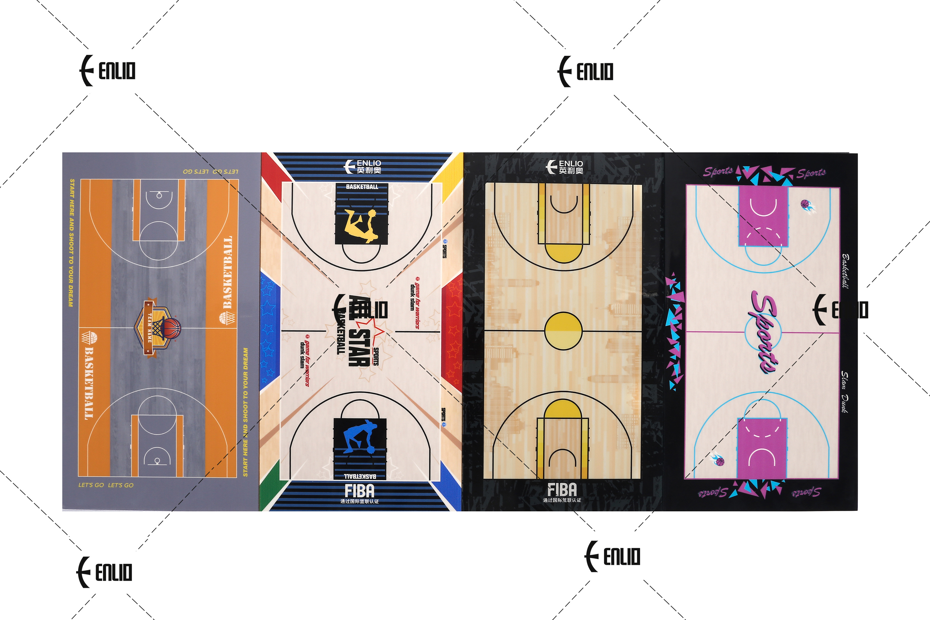 Enlio hardwood sports court