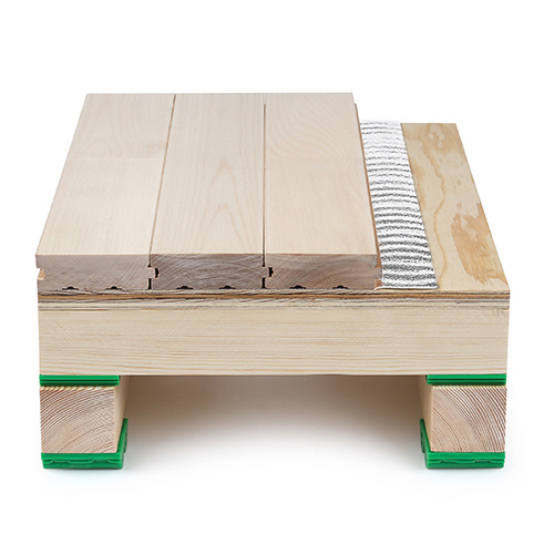 Hardwood Sports Floor--Double-layer keel structure