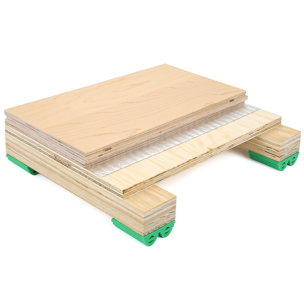 Solid wood multi-layer sports floor with wood surface printing