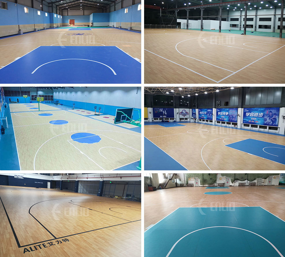  Parquet de basketball en PVC imitation érable 