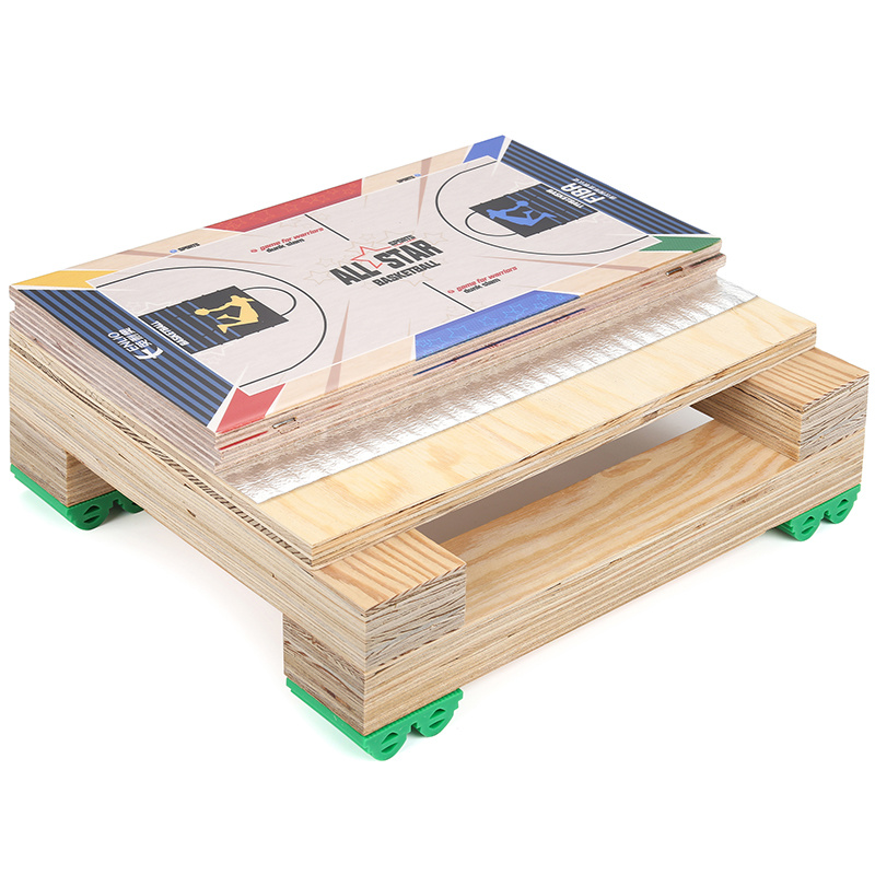 Solid wood multi-layer sports floor with Custom pattern printing