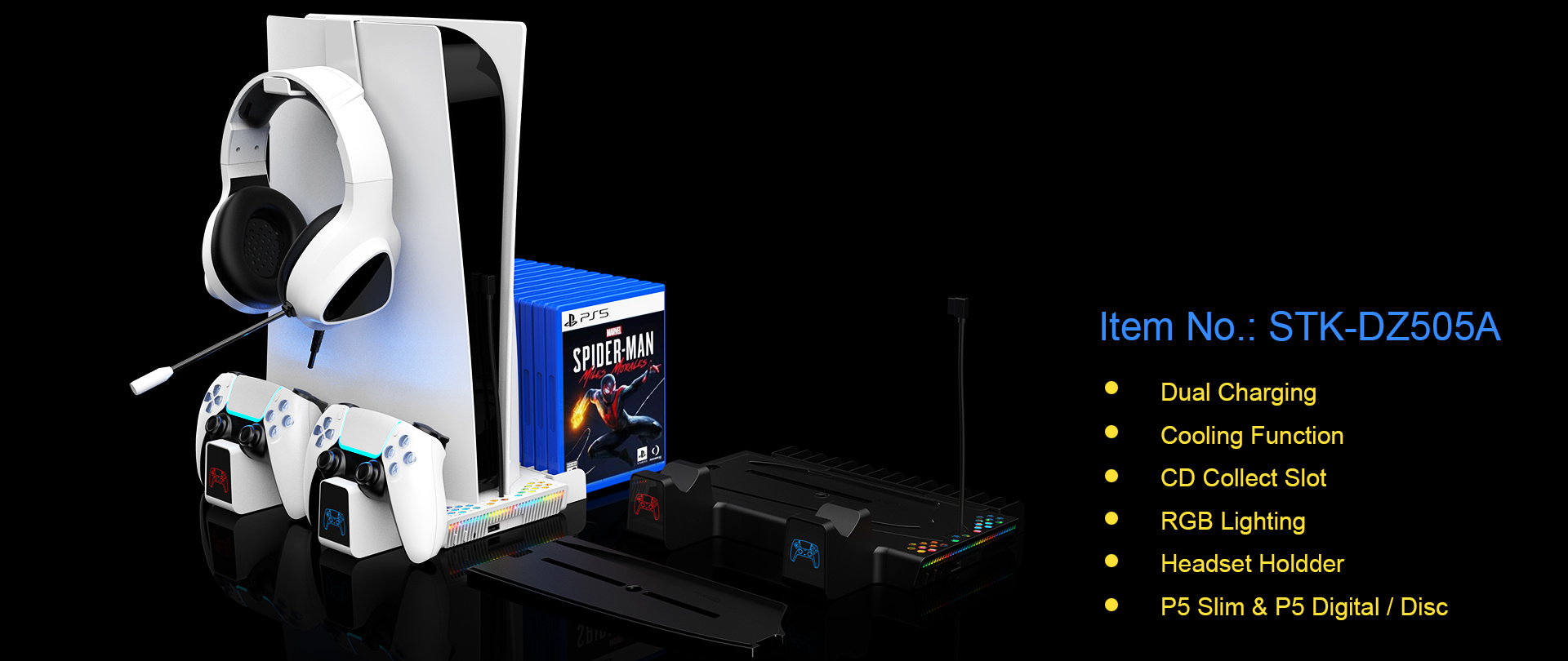 STK-DZ505A PS5 Multifunction Cooling Stand & Dual Charging station