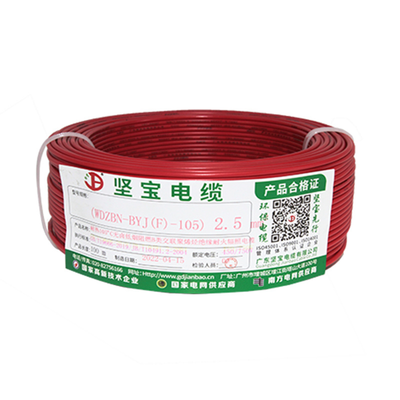 Copper core cross-linked polyolefin insulated halogen-free low-smoke flame retardant wire
