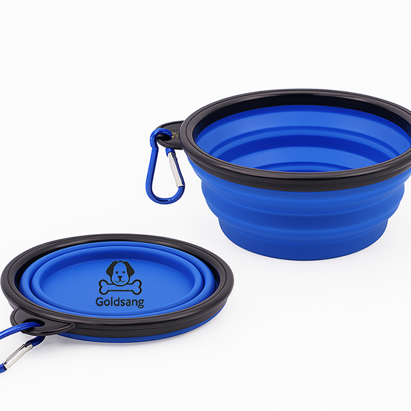 Custom Logo 350ml Foldable TPE Travel Dog Bowl with Carabiner Food Grade BPA Free Portable Food Dish for Hiking Camping & Pets