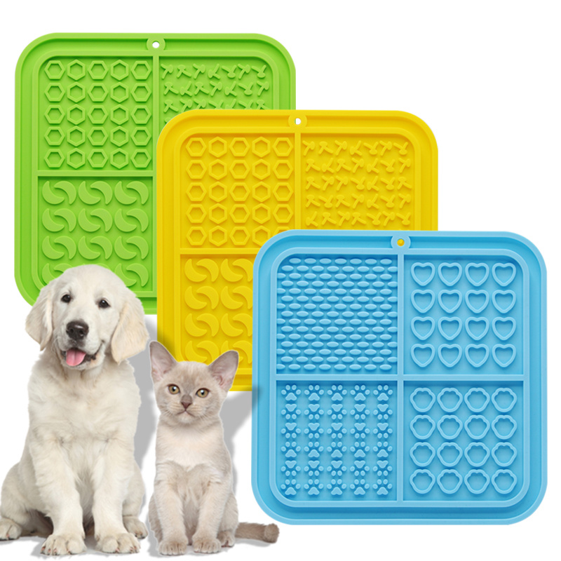 In Stock Durable Silicone Pet Lick Mat with Suction Cups BPA-Free Slow Feeder Pad for Dogs & Cats Dishwasher Safe & Anti-Anxiety