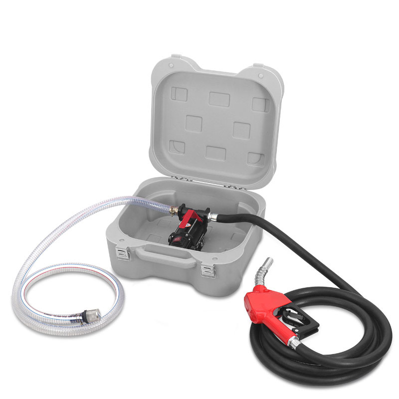 Diesel pump tool box with self-sealing nozzle