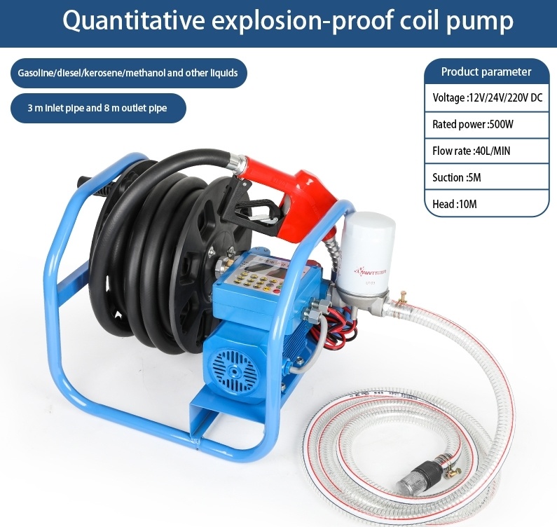 500W Explosion-Proof Metering Pump Kit with Anti-Static Hose & Self-Sealing nozzle