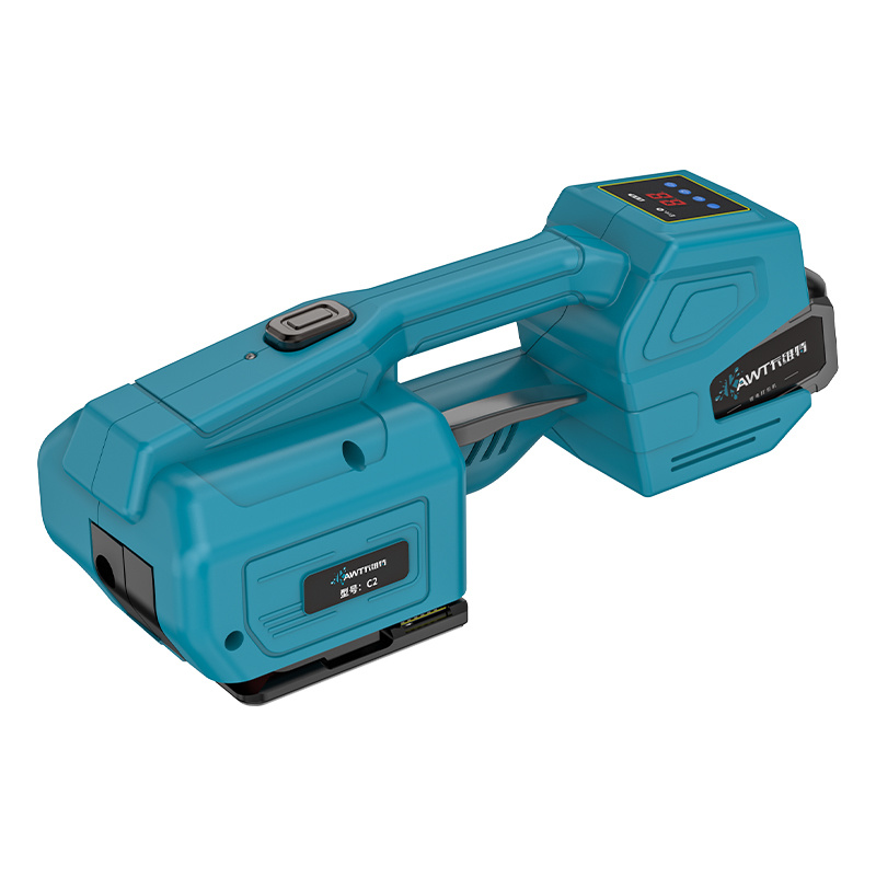 Electric strapping machine with a lithium battery