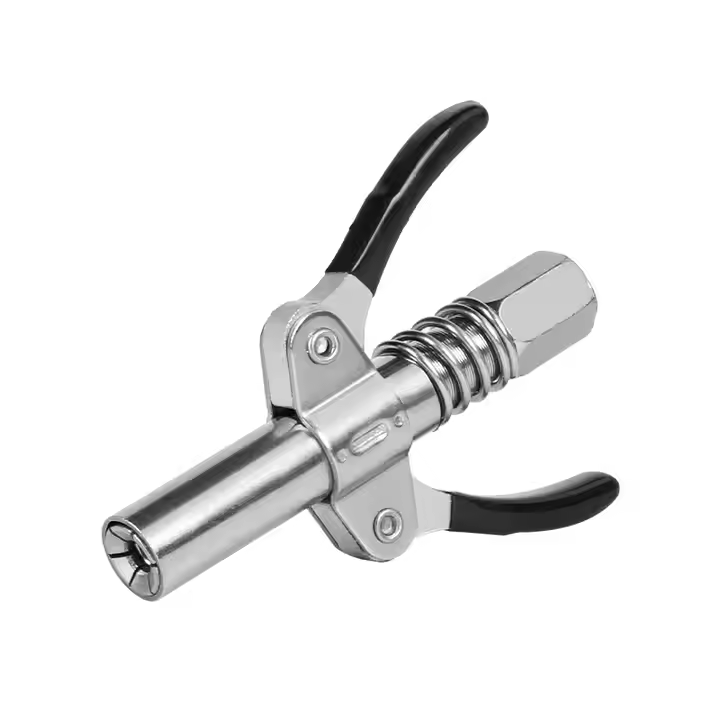 Double handle high-pressure grease nozzle coupler With a rubber sleeve