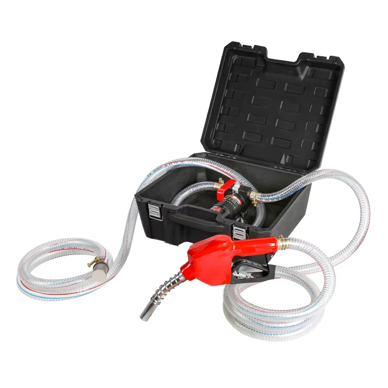 Oil pump toolbox with self-sealing nozzle