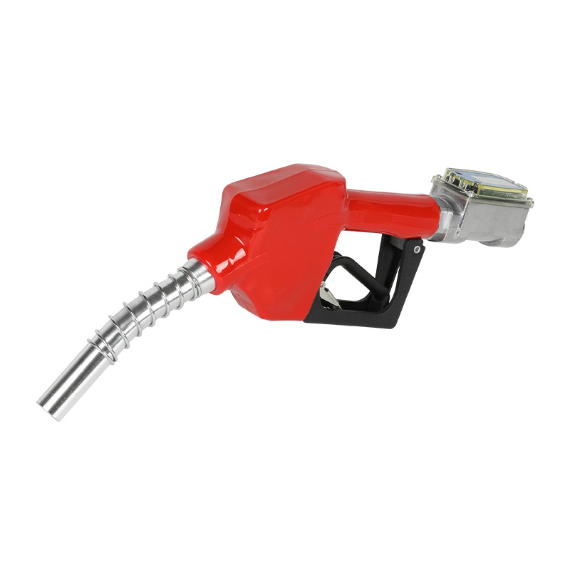 Double valve 3/4 inch fuel gun with turbine flow meter