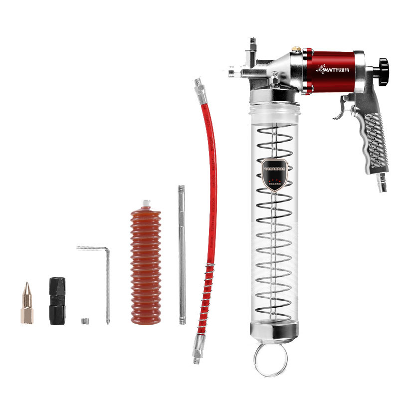 Pneumatic continuous type transparent zipper grease gun+grease bombs