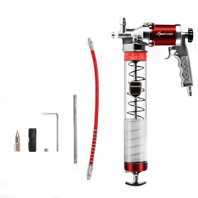 Pneumatic continuous transparent pull-rod grease nozzle