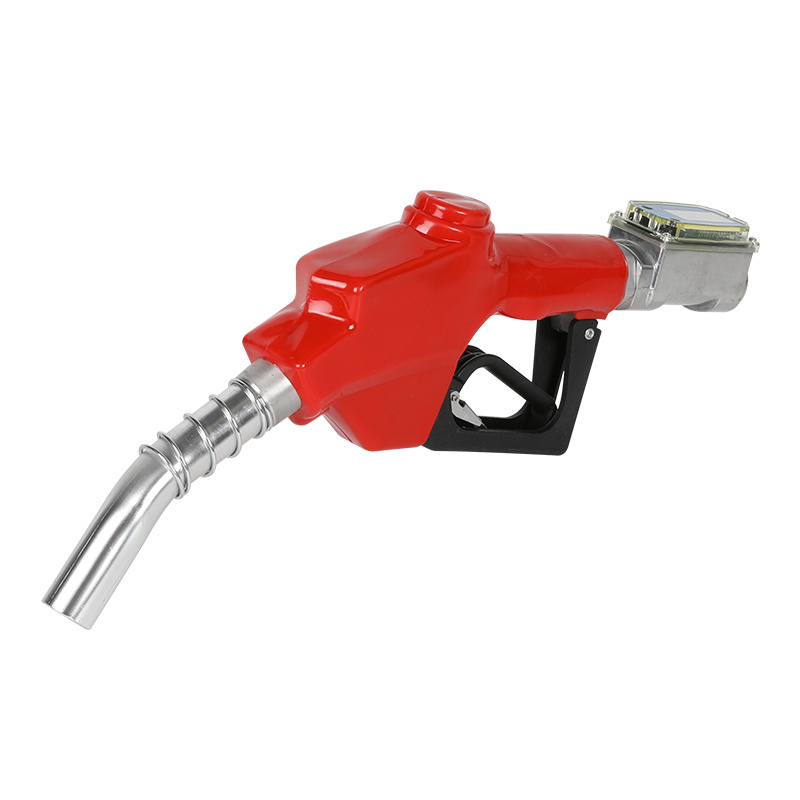 Double valve 1 inch fuel gun with turbine flow meter