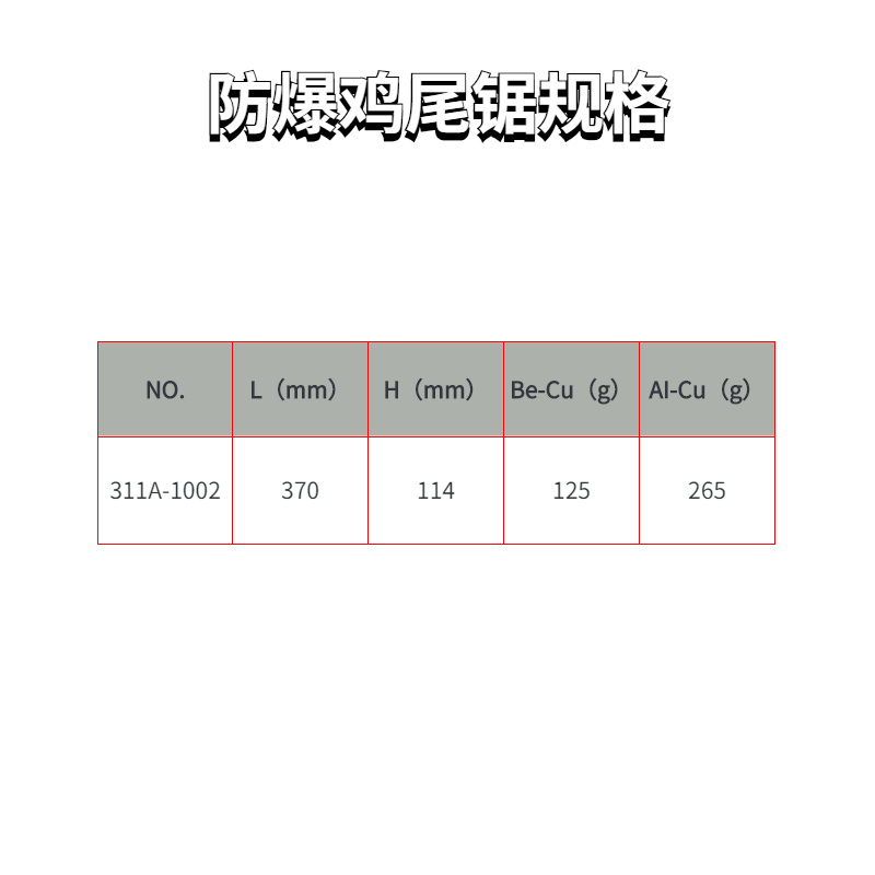 防爆雞尾鋸規(guī)格