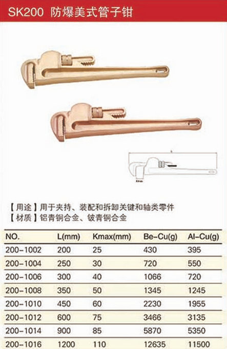 防爆美式管子鉗規(guī)格