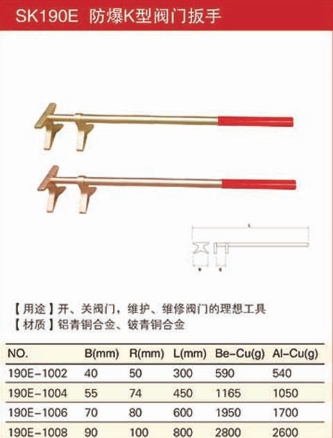 防爆K型閥門扳手規(guī)格