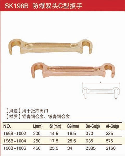 防爆雙頭C型扳手規(guī)格