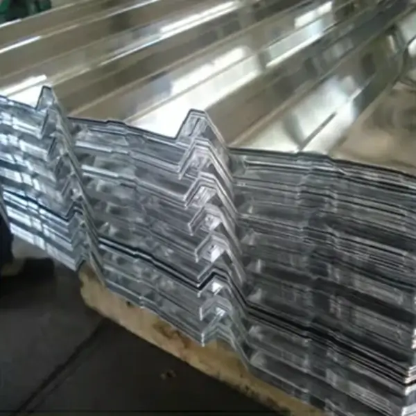 Galvanised corrugated steel tiles