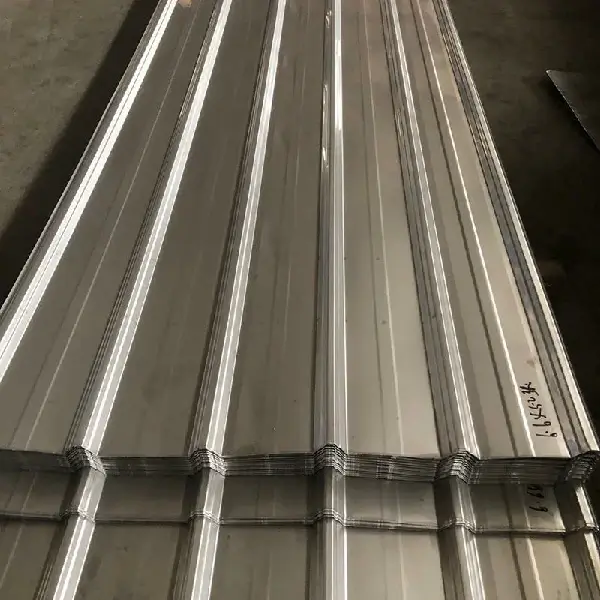 Galvanised corrugated steel tiles