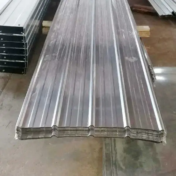 Galvanised corrugated steel tiles