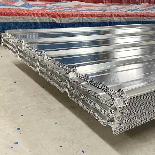 Galvanised corrugated steel tiles