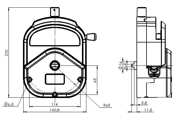  YZ35 Short Shaft Dimension Drawing 