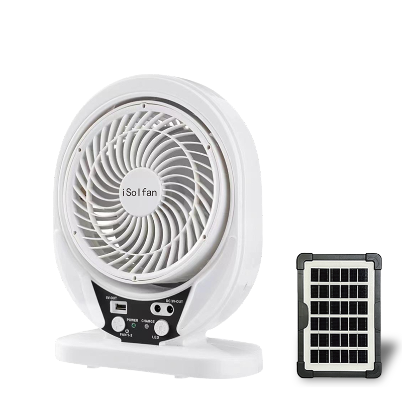 607 Ventilateur de table solaire rechargeable de 8 pouces