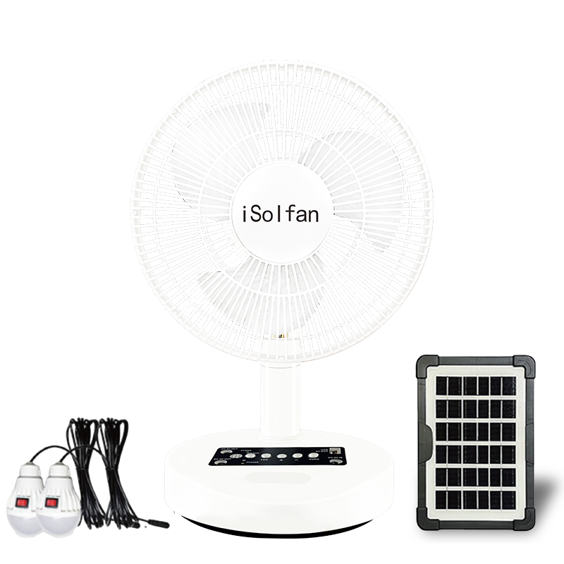 Ventilateur de table solaire rechargeable 8512 12 pouces