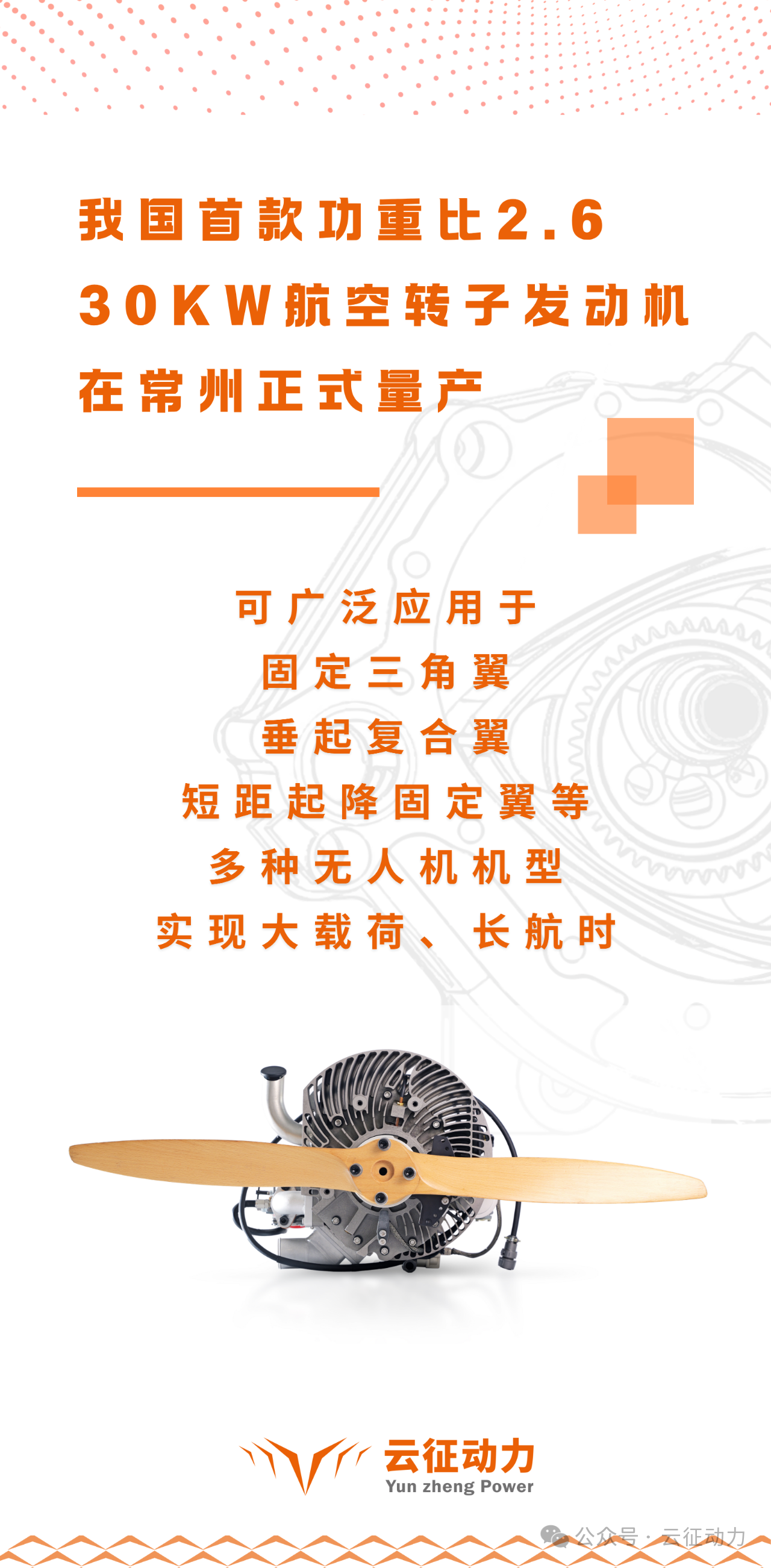 我国首款功重比2.6 30KW航空转子发动机在常州正式量产！