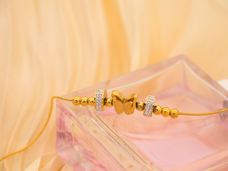 Zircon beaded butterfly bracelet