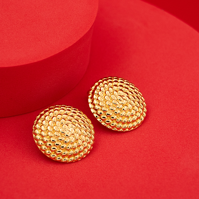 Circular texture earrings