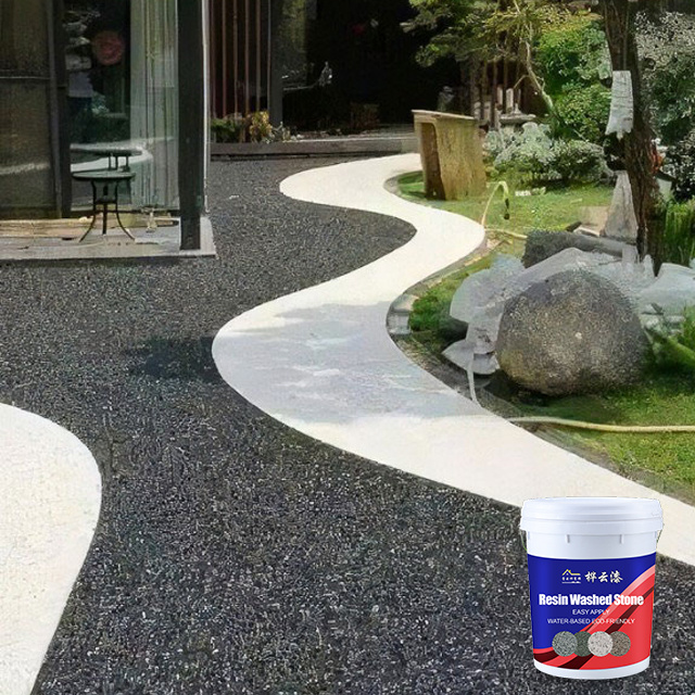 Factory Wholesale Price Concessions Good Waterproof Performance Exterior Paint River Stone Pebble Wash Stone Resin Paint