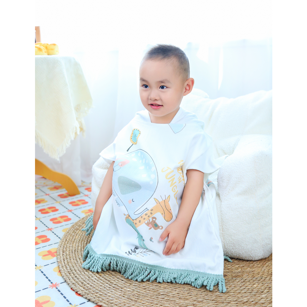 Soft Cotton Baby Bath Towel Beach Towel Bathrobe for Kids 0-8 Years