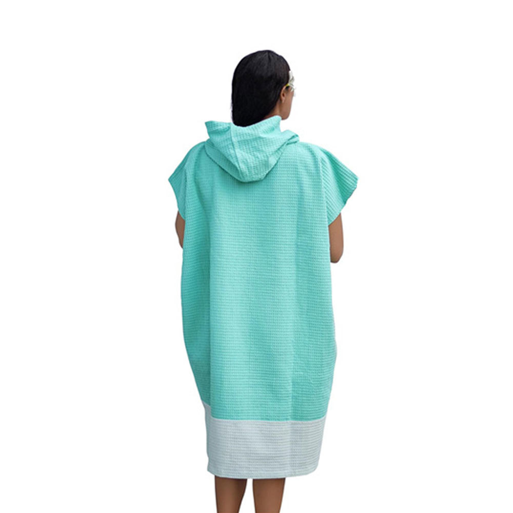100% Cotton Surf Poncho with Pockets Jacquard Style Swimming Smock Wearable Towel Hooded Beach Towel Adult Male Female Beach Towel