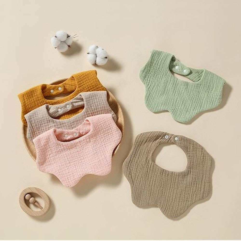 100% Cotton Burp Cloth Towel for Babies Soft and Absorbent 6-Layer Muslin 360° Drool Bib Safe for Infants Use
