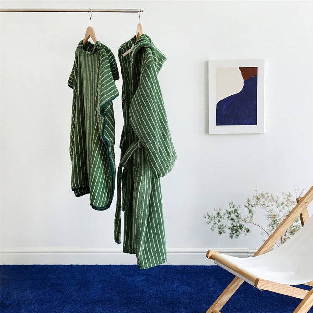 Kids Towel Poncho Absorbent Cotton Bath Towel Stylish Woven Stripe and Diamond Pattern for Children Parent Matching Bathing Cape