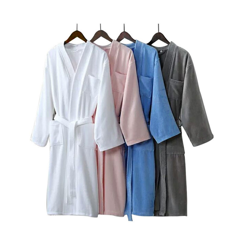 2025 Women's and men's Hotel Bathrobes 100% cotton cut velvet athrobes for home and hotel use